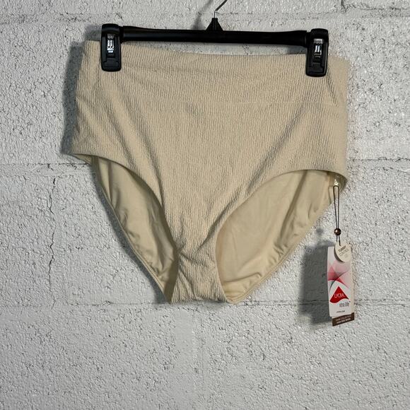 CALIA Women's Wide Banded High Rise Swim Bottoms Sand Medium - Picture 1 of 5